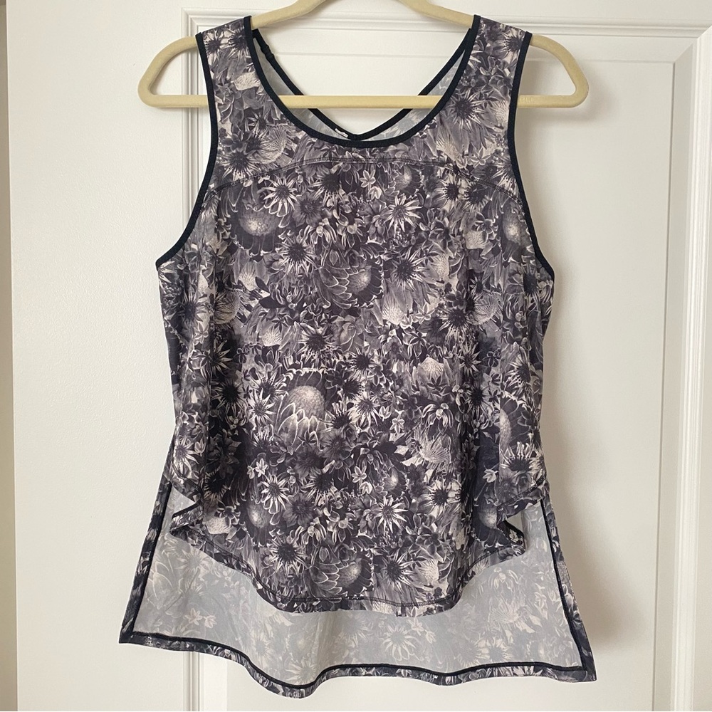 Lululemon Run Flowabunga Flower Print Split Singlet Tank Top